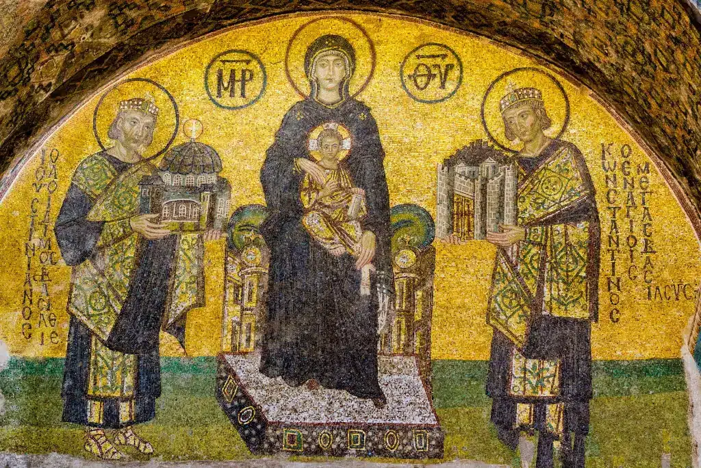 the mosaics in Hagia Sophia
