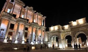 ephesus at night, library of celsus